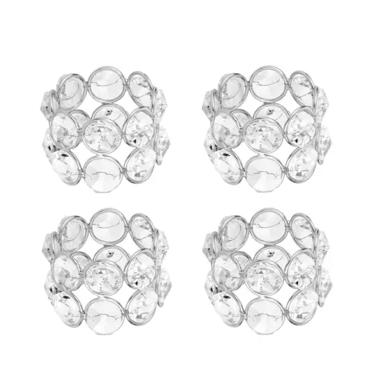 Crystal Napkin Rings Brass Gold {4}