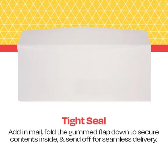 School Smart Window Envelopes with Gummed Flap Closure, No 10, White, Pack of 500 {6}