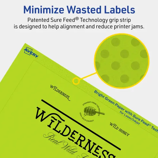 Avery Bright Green Paper Labels, 5" x 7" Rectangle {4}