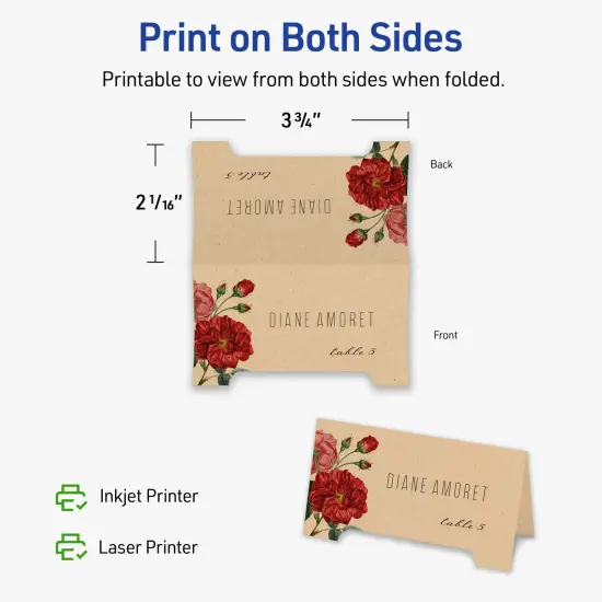 Avery Kraft Brown Tent Cards, 2-1/16" x 3-3/4" Arched {6}