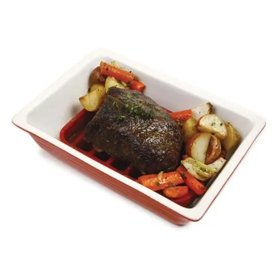 Norpro 9" x 6" Nonstick Silicone Rectangle Roast Rack and Trivet {4}