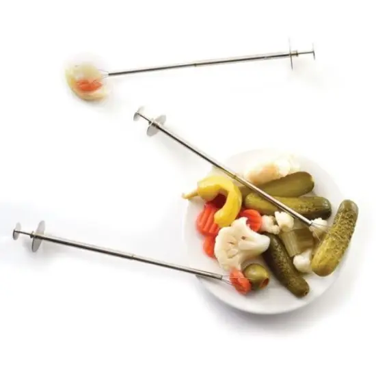 Norpro 8.75" Stainless Steel Pickle Picker Pincher Fork - Olive Pepper Grabber {2}