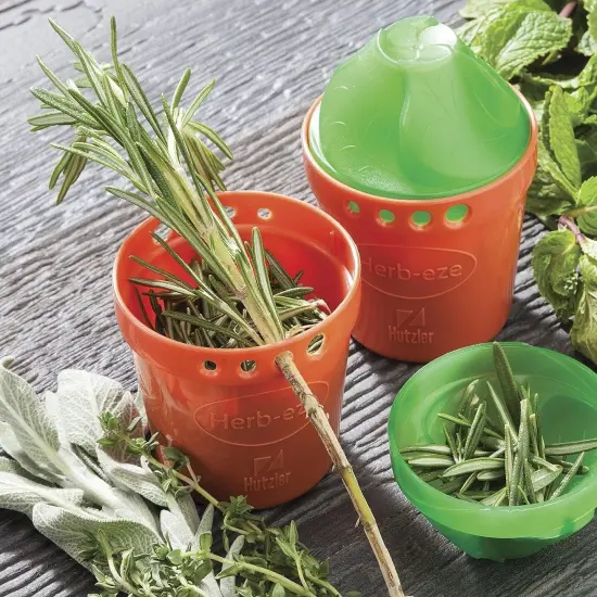 Hutzler Herb-Eze Herb Stripper & Freezer Storage Container - Strip, Measure, Collect and Store Fresh Herbs {3}