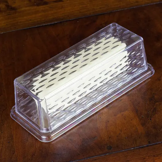Chef Craft Clear Plastic Butter Dish with Cover Lid - Holds a Standard Stick of Butter {3}