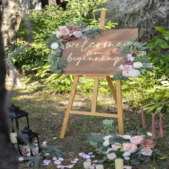 Welcome Sign Floral Decoration for Wedding {3}