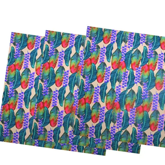 Floating Leaves Printed Spandex Fabric {5}