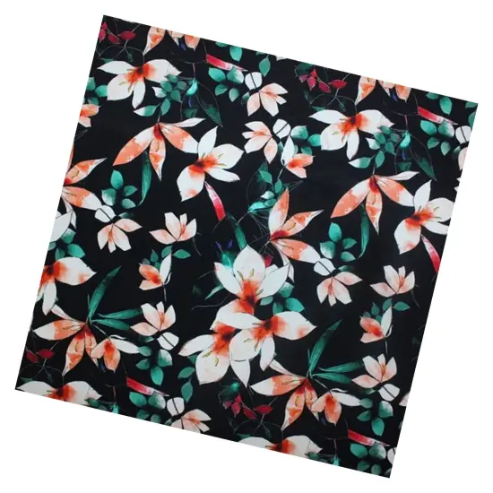 Floral Vines Printed Spandex Fabric {3}