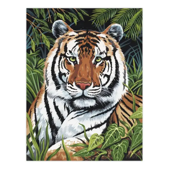 PCS4 | Painting by numbers&trade; 10pc 9" x 12" Tiger in Hiding Canvas Painting Project {2}