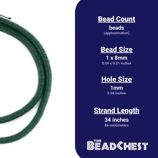 The Bead Chest Translucent Green Vinyl Phono Record Beads (8mm) {4}