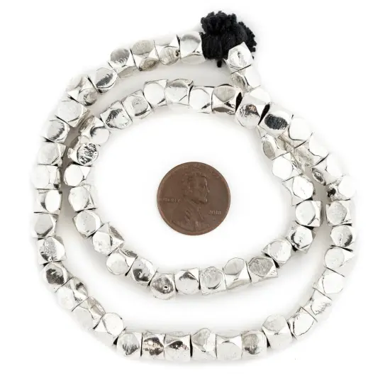 The Bead Chest Shiny Silver Diamond Cut Beads (7mm, Large Hole) {2}