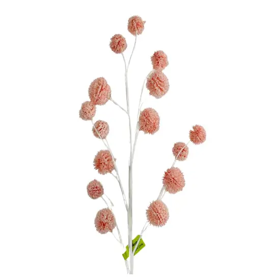 Elegant Blooms: 28-Inch Pink Snowball Allium Spray - Graceful Floral Accent for Your D&eacute;cor-85550PK {1}