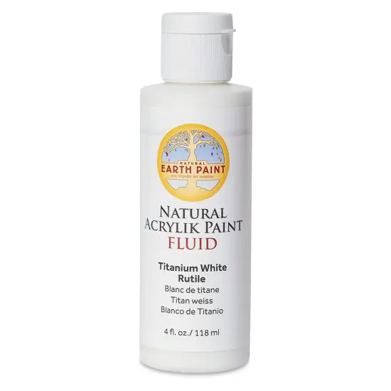 Natural Earth Paint Natural Fluid Acrylik Paint - Titanium White Rutile, 118 ml {1}