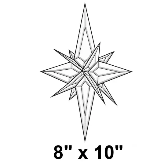 8"x 10" Exquisite Clear Glass 3-D Star Bevel Cluster EC343 {2}