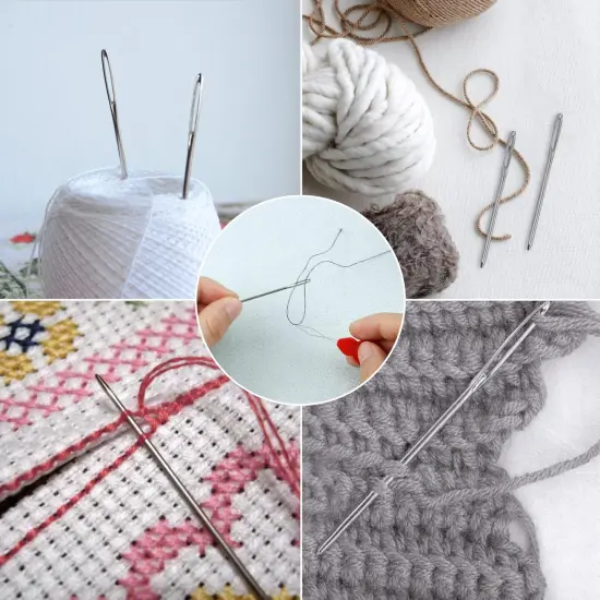 80/40 PCS Large-Eye Blunt Needles,8 Sizes Stainless Steel Yarn Knitting Needles,Sewing Needles,Crafting Knitting Weaving Stringing Needleswith Threaders for Finishing Off Crochet Projects CJ {6}