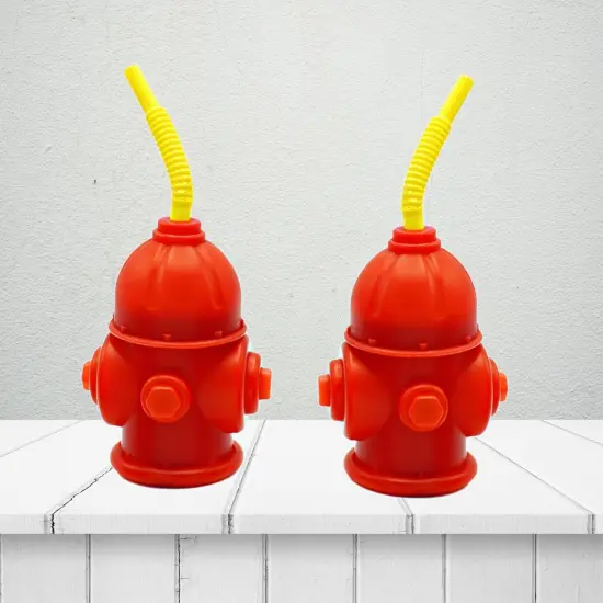 4E's Novelty 10 Pack Fire Hydrant Cups 12oz - Firefighter Birthday Party Decorations, Fireman Theme Party Supplies {5}