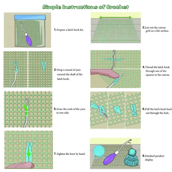 5 Pieces Different Size Latch Hook Set, Latch Hook Crochet Needle, Crochet Hook with Latch, Dreadlocks Crochet Hook Set, Latch Hook Crochet Needle, Bent Latch Hook for Carpet Making {2}