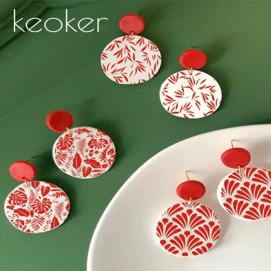 Silk Screen Stencils for Polymer Clay, 3 PCS Reusable Silkscreen Print Kit,for Printing on Clay & Other Jewelry Clay Earrings Decoration, Each 6" X 3.8" {2}