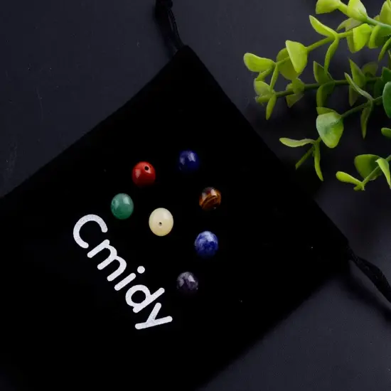 7 Chakra Natural Stone Beads Mixed 100pcs 10mm Round Genuine Real Stone Beading Loose Gemstone Amethyse Color DIY Smooth Beads for Bracelet Necklace Earrings Jewelry Making (7 Chakra Stone, 10mm) {4}