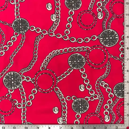 Medallion Chains Printed Spandex Fabric {4}