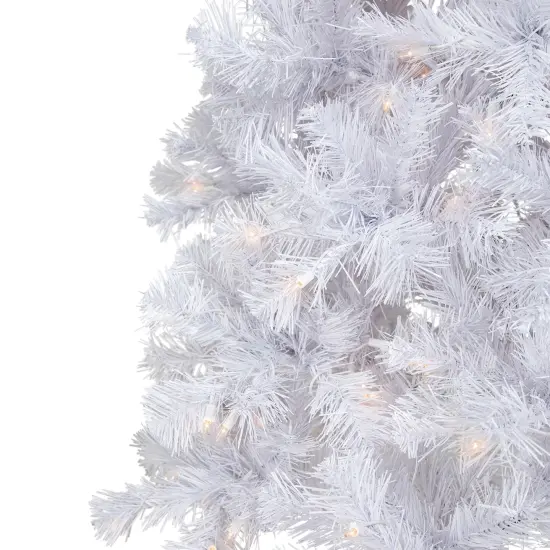 Northlight Pre-Lit Slim White Winston Pine Artificial Christmas Tree - 6.5' - Clear Lights {6}