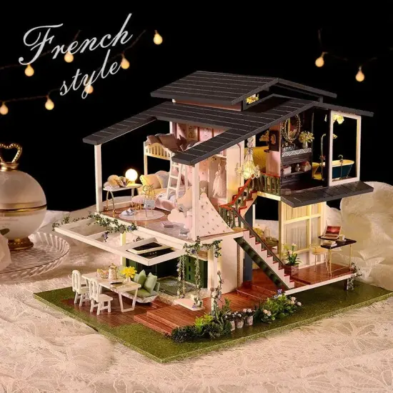 Miniature Wizardi Roombox Kit - Villa Monet's Garden. Dollhouse Kit {6}