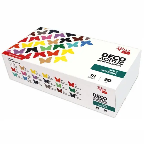 Rosa Talent Matt Acrylic Paint Set for Decor 18 colors (0.68 oz each) {1}
