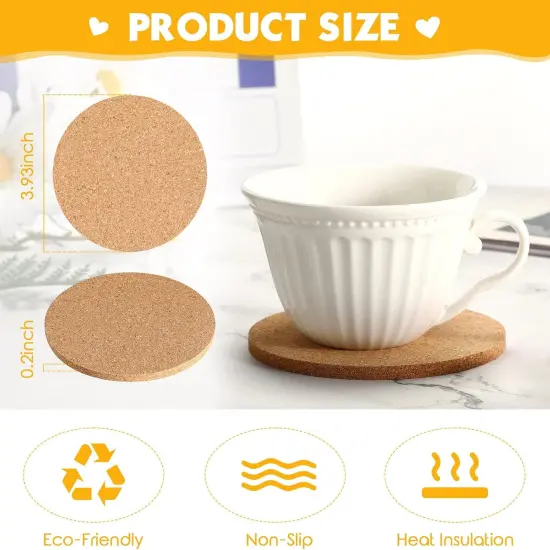 120 Pcs Cork Coaster Bulk 4 Inch {2}