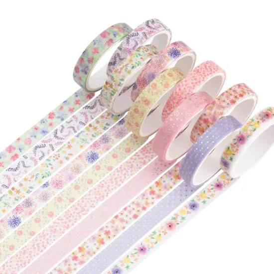 10 Rolls Sparkling Washi Tape - (Beautiful Flowers) {1}