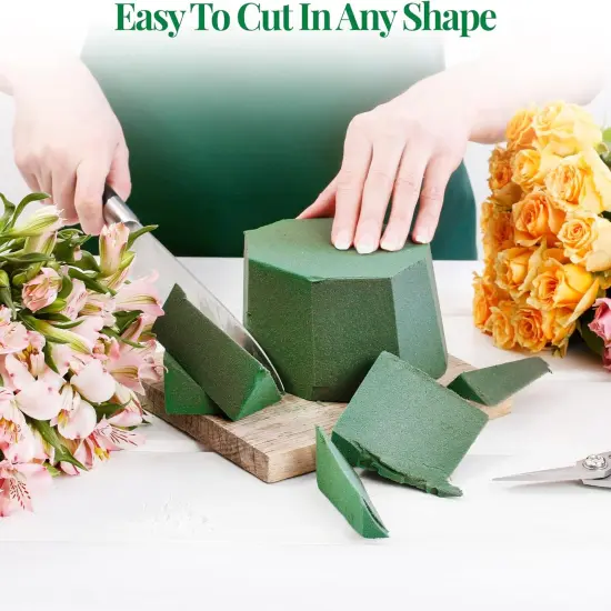 8 Pcs Floral Foam Blocks (Larger Size 9" X 4" X 3" Each) Florist Flower Foam Green Bricks Applied Dry or Wet Flower Foam Bricks Arrangement Supplies for Artificial or Fresh Flowers {4}