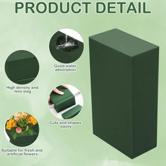 30Pieces Floral Foam Blocks, Green Floral Foam for Flower Arrangements, Flower Foam Blocks Florist Foam Dry Foam Plant Foam Wet Foam for Artificial Flowers, (5.5 X 3.2 X 1.8 Inches) {4}