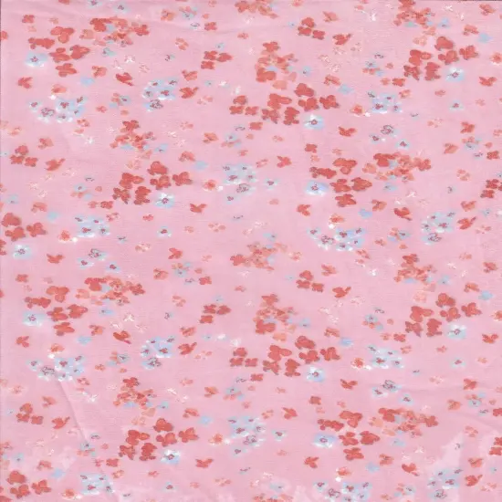 1 Yard High Multi Chiffon, Small Floral Woven Fabric Sheer Soft Drapery 57/58" Width PINK {1}