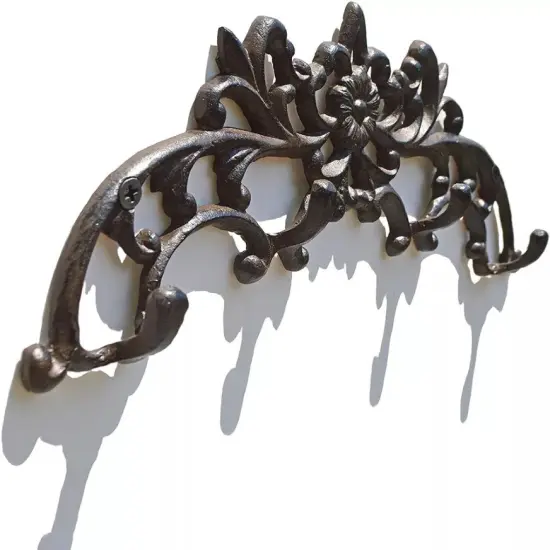 Key Holder for Wall Mount Cast Iron Key Hook Key Rack Vintage Design Screws and Anchors Small Key Hanger Metal Key Rail with 3 Key Hooks {3}