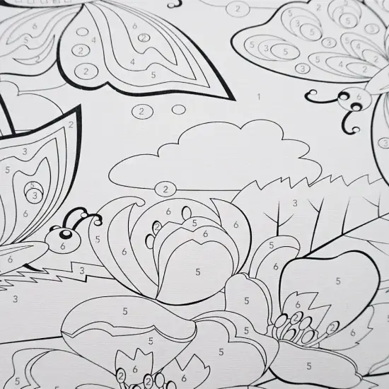 Angels Craft Paint by Number Canvas Set - Blooming Butterflies | Includes: 1 Pre-printed Canvas, 6 Acrylic Paint pots, 1 Artist Brush {3}