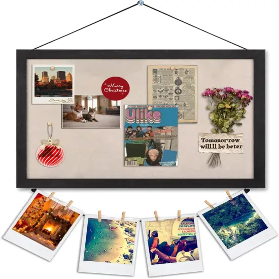 Cork Boards for Walls, 16 X 11 in Wall Mounted Photo Board(Black) {5}