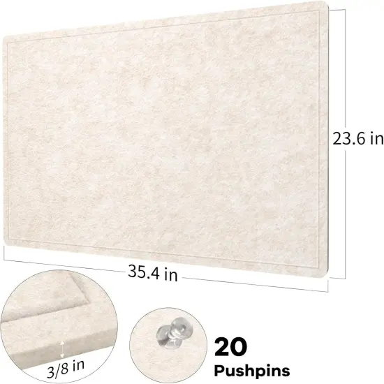 36 x 24 inches Felt Board - Cork Board Alternative for Wall(Oatmeal) {2}