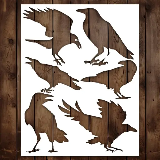 Crow Stencil | Reusable Birds Horror Bird Street(Custom) {6}