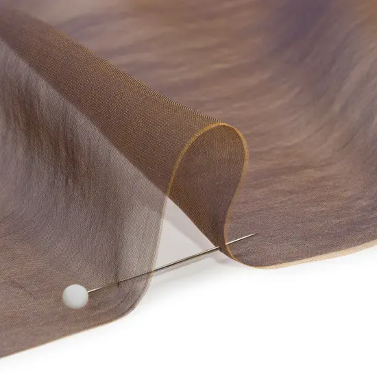 1 Yard Chiffon-Like Silk Voile 54" Wide Navy & Gold Iridescent for Dresses & Skirts {2}