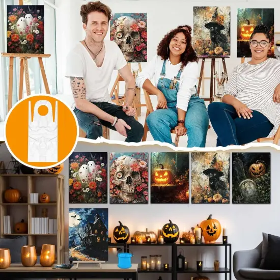 6 Sets Halloween Paint by Numbers Kit for Adults(Halloween) {2}