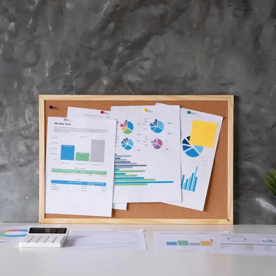 2-Pack - 16''x11'' Cork Boards for Walls with Frame(Brown) {3}