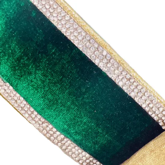 2.5" Winter Diamonds Ribbon: Emerald (5 Yards) {3}