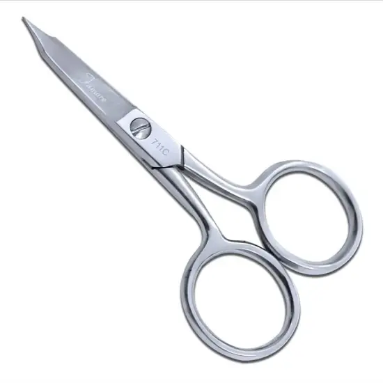 4" Large Ring Micro Tip Straight Scissors {1}