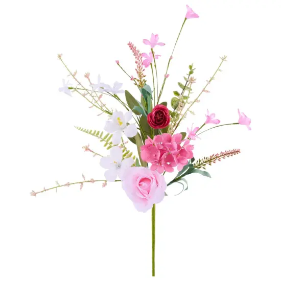 19" Rose Hydrangea Flower Spray: Pink {1}