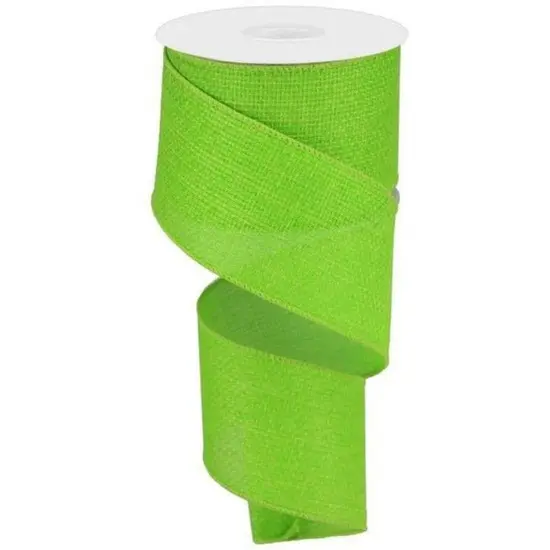 2.5" Royal Faux Burlap Ribbon: Lime Green (10 Yards) {1}