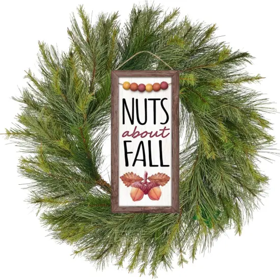 12" Wood Sign: Nuts About Fall {3}