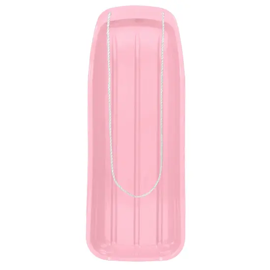Best Choice Products 48in Kids Outdoor Plastic Sport Toboggan Winter Snow Sled Board Toy w/ Pull Rope Pink {7}