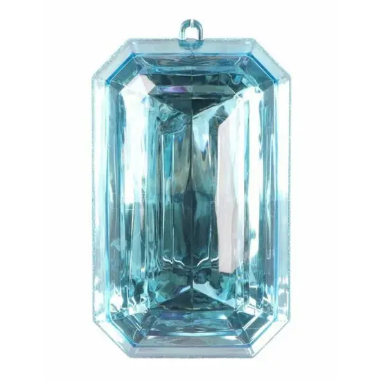8" Acrylic Rectangle Jewel Ornament: Light Blue {1}