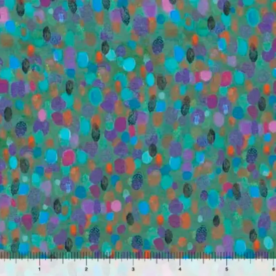 Green Brushstroke Opulent Owls 44"/45" Fabric Per Yard {1}