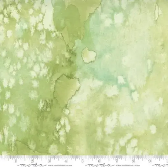 Green Fresh Grass Flow Basic Watercolor Painting 44"/45" Fabric Per Yard {1}
