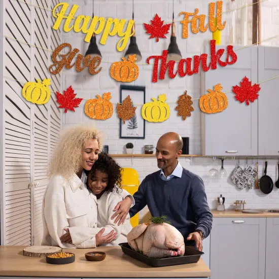 Glittery Happy Fall Banner (	Multicolor) {4}