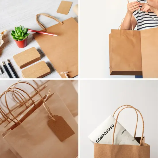 Angels Special Occasions 12 Pack Kraft Bag 8" x 5" - Natural Color {3}